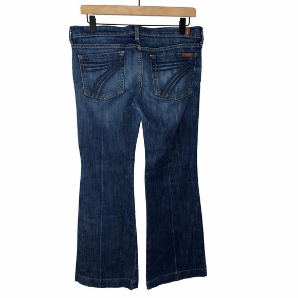 7 For All Mankind Dojo Bootcut Jeans Size 28 Medium Wash Stretch Denim USA - Picture 3 of 5